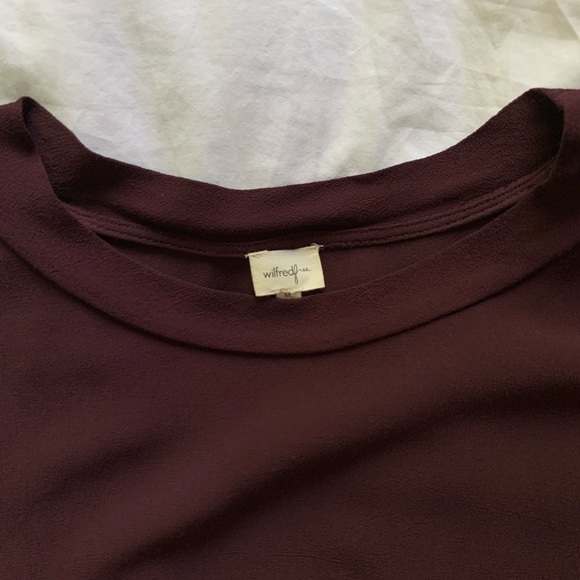 Maroon Aritzia Longsleeve Blouse (Size: M) - Picture 2 of 3